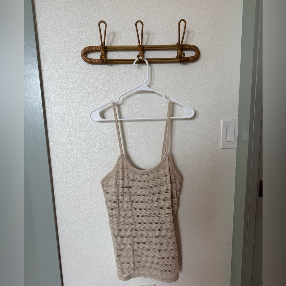 We The Free Beige Crochet Cami Tank